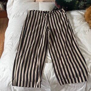 Zac & Rachel Black and Cream Striped Pants 34” long